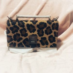 Michael Kors Collection Bancroft Leopard Calf Hair Shoulder Bag